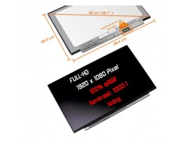LCD WLED ZASLON 16.1" N161HCA-GA1 362mm za prenosnik HP, LENOVO, DELL, ASUS, ACER / FHD 1920X1080 IPS 144Hz / eDP1.3 40 PIN DESNO / MAT / TANEK / BREZ NOSILCEV